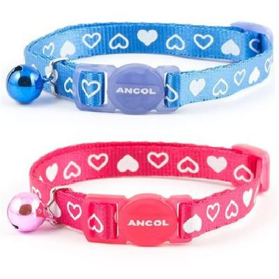 Ancol Silky Nylon Heart Cat Collars