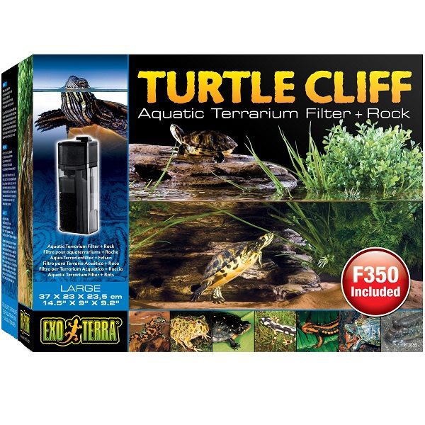 Exo Terra Turtle Cliff Aquatic Terrarium Filter & Rock - Large
