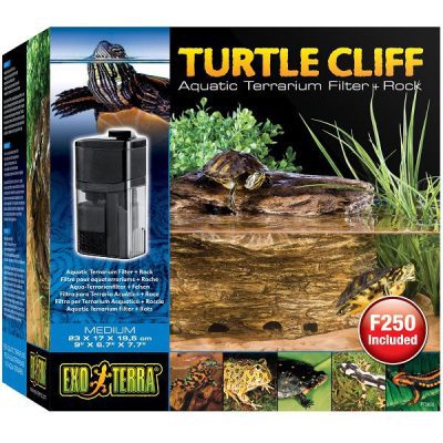 Exo Terra Turtle Cliff Aquatic Terrarium Filter & Rock - Medium
