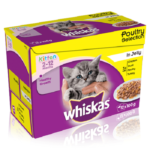 Whiskas Pouch Kitten Poultry Jelly Selection 12 x 100g