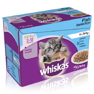 Whiskas Kitten Pouch Jelly Fish Selection 12 x 100g