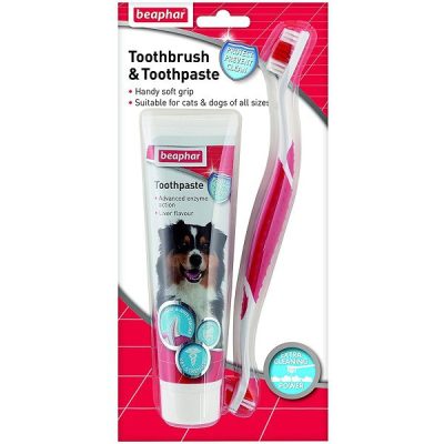 Beaphar Dog Toothbrush & Toothpaste Pack