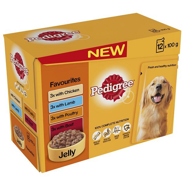 Pedigree Pouch Jelly Favourites Dog Food 12 x 100g