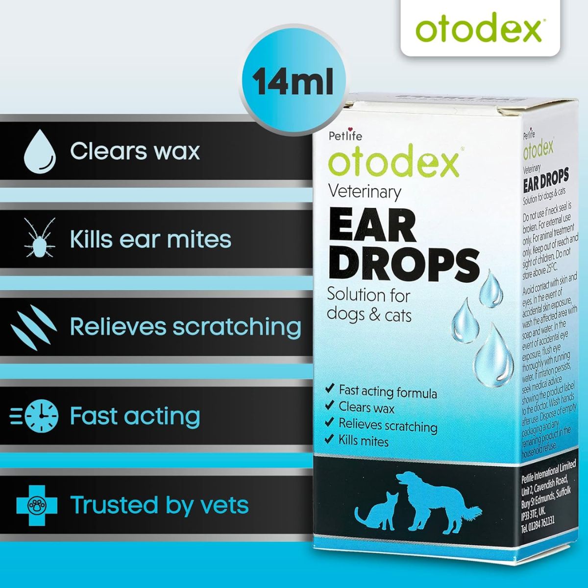 Otodex Ear Drops 14ml for Dog & Cat