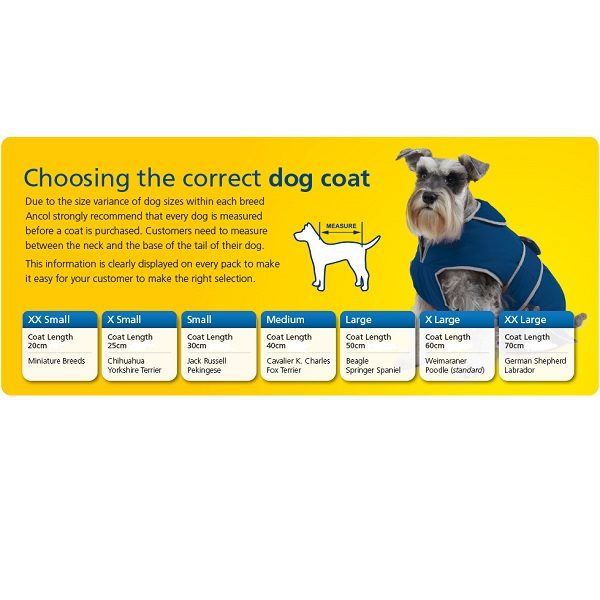 Ancol Dog Coat Size Guide