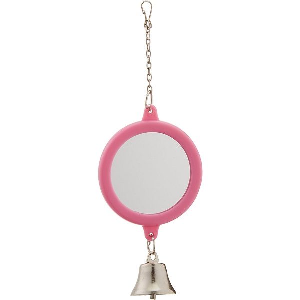 Penn Plax Two-Sided Round Mirror & Bell