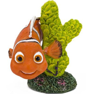 Penn Plax Finding Dory Mini Nemo & Green Coral Ornament