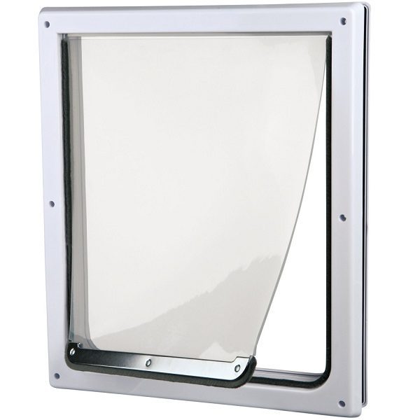 doggy② Trixie 2-Way White Plastic Dog Flap - HugglePets