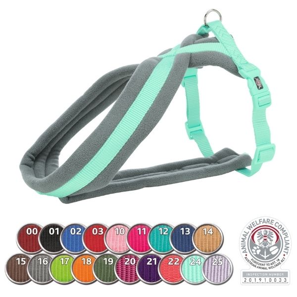 S to M Blue 40-60 cm x 25 mm Trixie Premium Harness with Fleece Padding