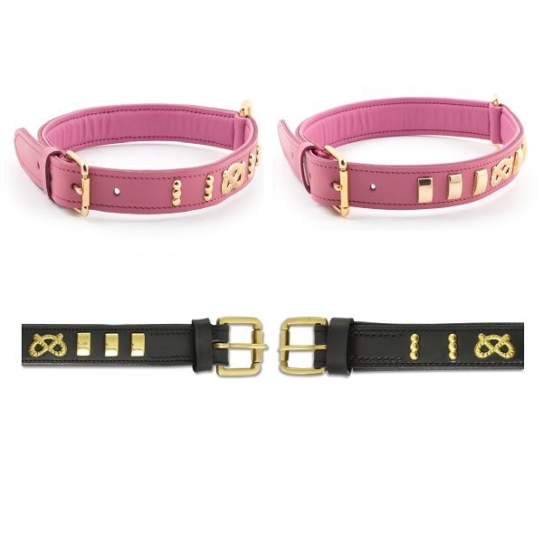 Ancol Deluxe Bull Terrier Staffordshire Knot Leather Dog Collar