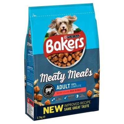 Bakers Adult Dog Beef Meaty Meals 2.7kg