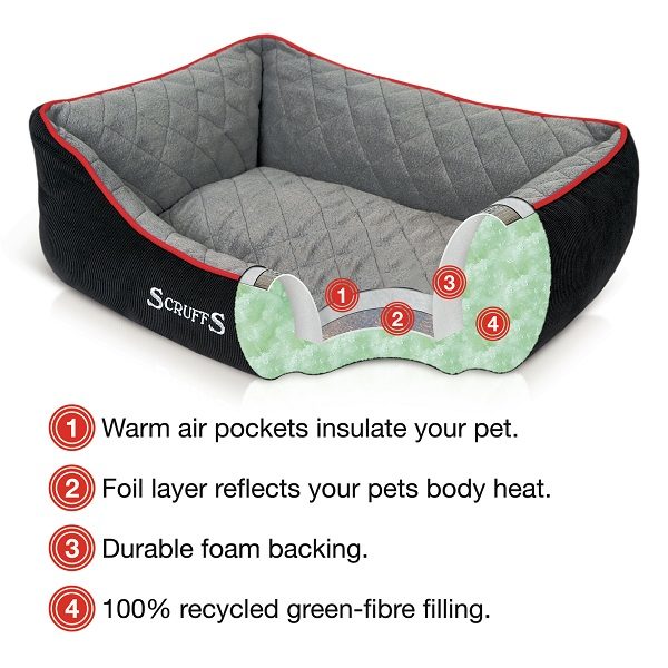 Scruffs Black & Grey Thermal Box Pet Bed