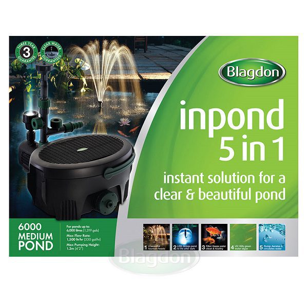 Blagdon Inpond 5in1 6000 Clear and Healthy Pond HugglePets