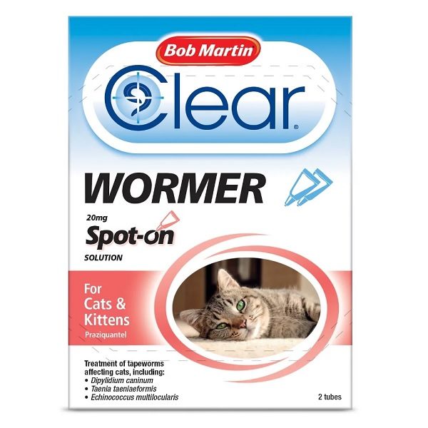 Bob Martin Clear Cat & Kitten Spot On Wormer (2 Tubes)