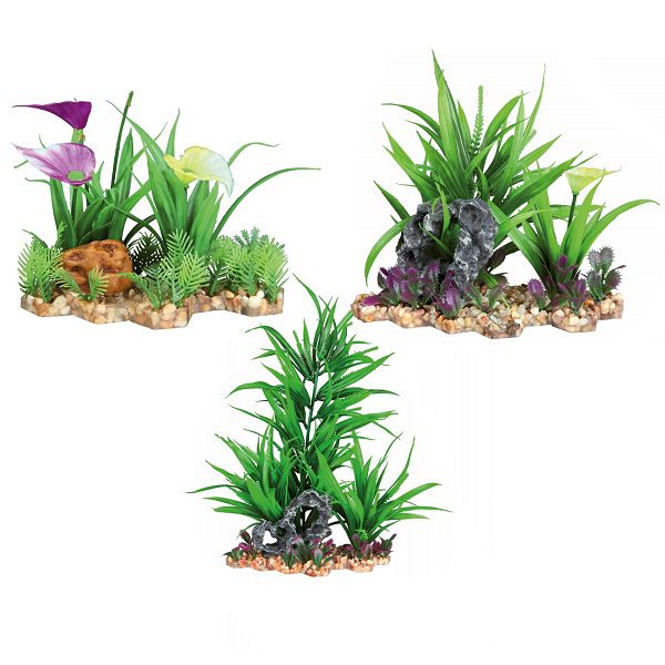 Trixie Plastic Gravel Bed Plant - Aquarium Decoration - HugglePets