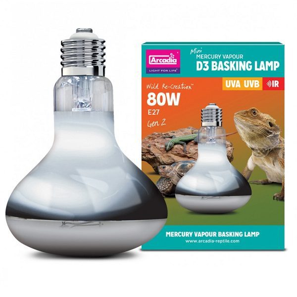 Arcadia 2nd Generation Mini D3 UV Basking Lamp 80W