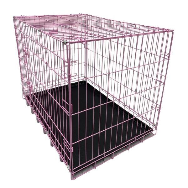 HugglePets Pink / Blue Dog Cage with Plastic Tray - 4 Sizes Available
