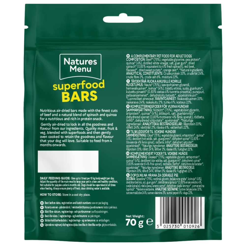 Natures Menu Country Hunter Superfood Bars Beef - HugglePets