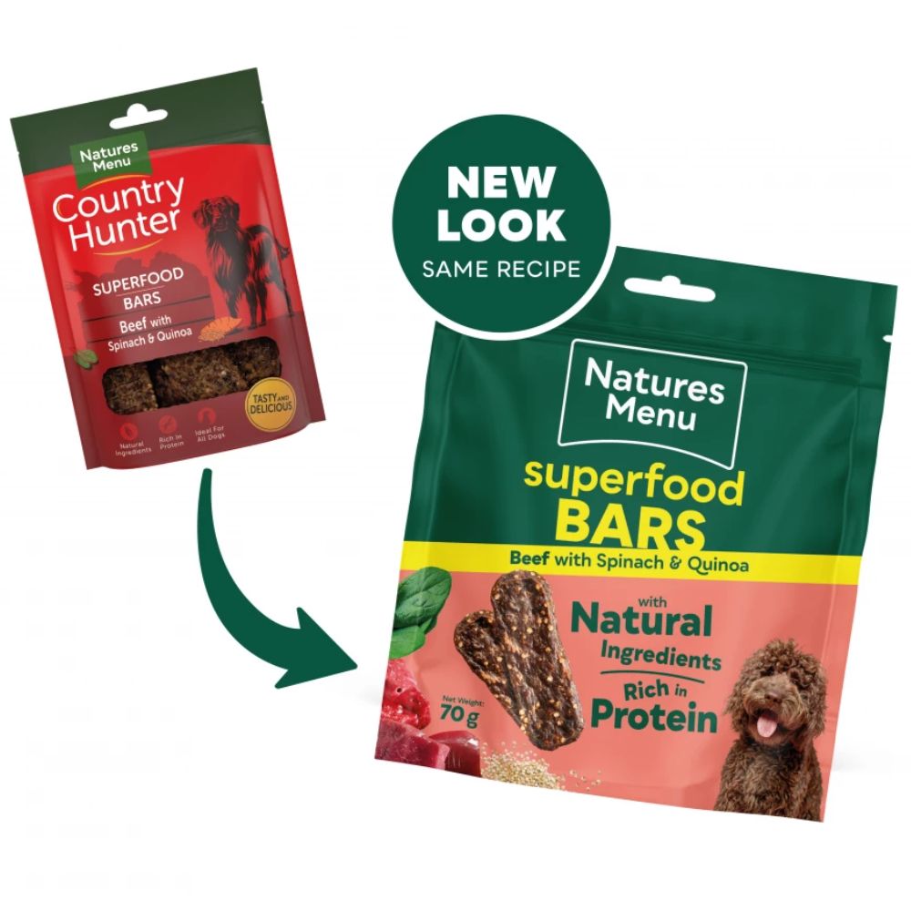 Natures Menu Country Hunter Superfood Bars Beef - HugglePets