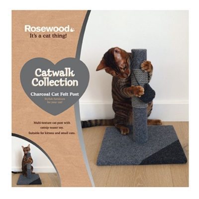 Rosewood Catwalk Charcoal Felt Cat Scratching Post