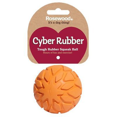 Rosewood Tough Cyber Rubber Squeak Ball