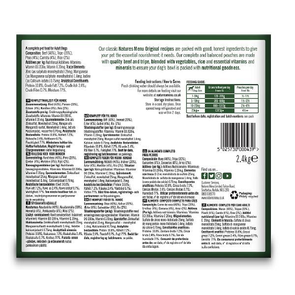 Natures Menu Adult Dog Beef & Tripe 8 x 300g - Image 2
