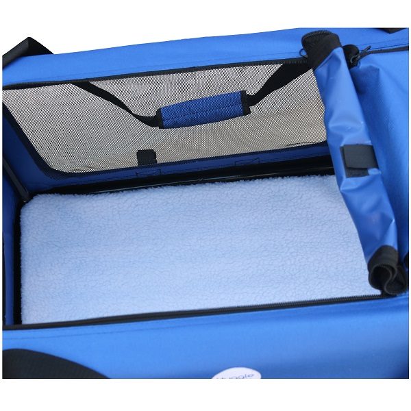 Fabric Pet Crate - Blue