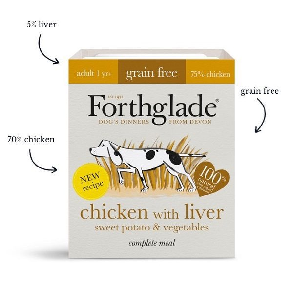Forthglade Grain Free Chicken with Liver & Sweet Potatoes & Veg 395g