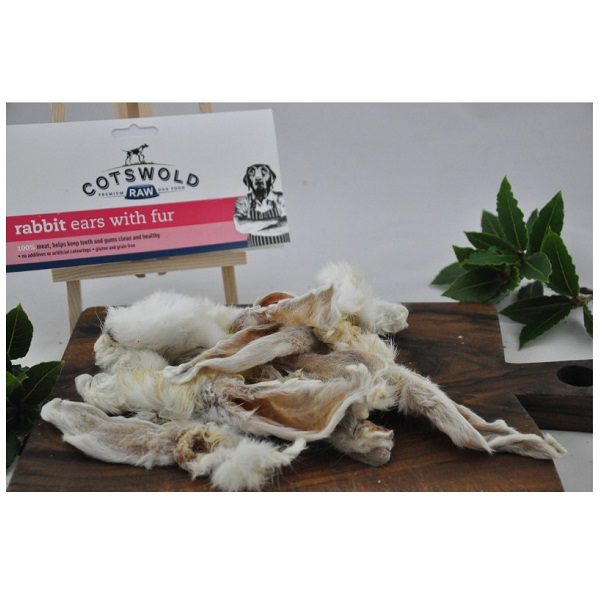 Cotswold Raw Air Dried Rabbit Ears with Fur 100g