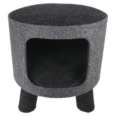 Rosewood Catwalk Charcoal Felt Cat Stool