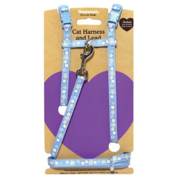 Rosewood Flower Reflective Cat Harness & Lead