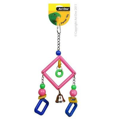 Avi One 3 Diamonds & Bell Acrylic Bird Toy