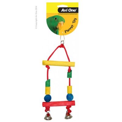 Avi One Block Swing with Bells Bird Toy