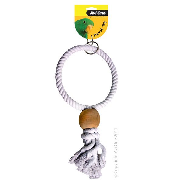 Avi One Round Natural Rope Swing Parrot Toy