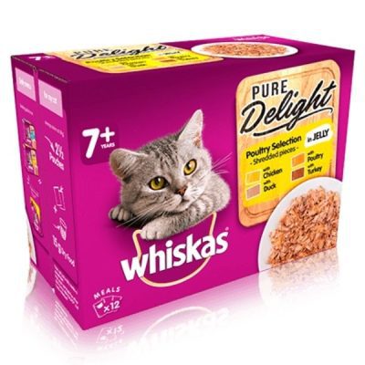 Whiskas 7+ Cat Pure Delight Poultry in Jelly 12 x 85g