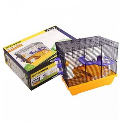 Critter Mansion Wire Cage Yellow Purple White 