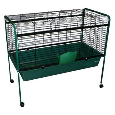 Pet one Small Animal Hutch Green with Wheels