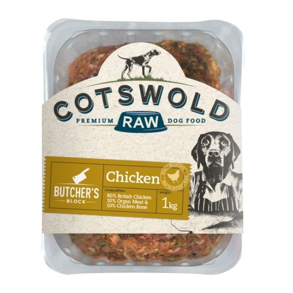 Cotswold Premium Raw Butchers Block Dog Food - Chicken 1kg
