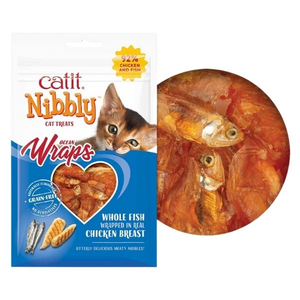Catit Nibbly Chicken and Fish Wraps 30g