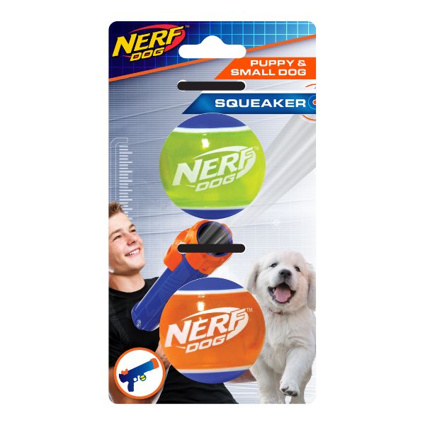 NERF Dog Puppy TPR Tennis Ball 2pk