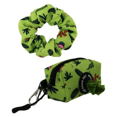 Ancol Dino Patterned Poop Bag and Scrunchie