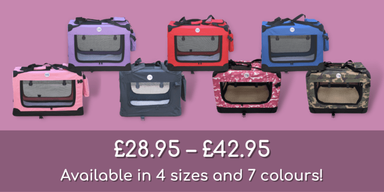 HugglePets Fabric Crates, available in 4 sizes and 7 colours.