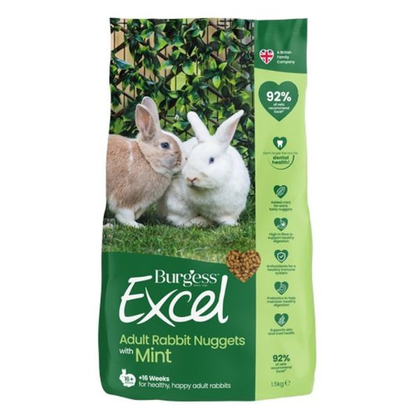 Burgess Excel Adult Rabbit Nuggets with Mint 1.5kg