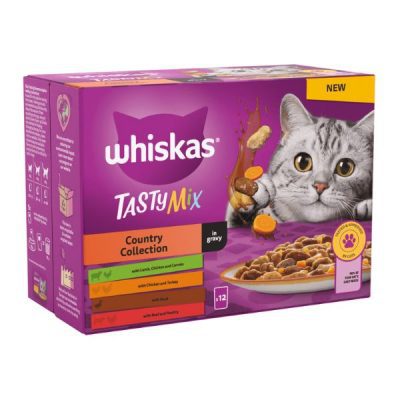 Whiskas 1+ Cat Tasty Mix Country Collection in Gravy 12x85g