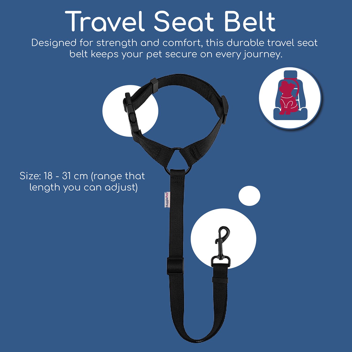 HugglePets Dog Travel Seat Belt - Image 2