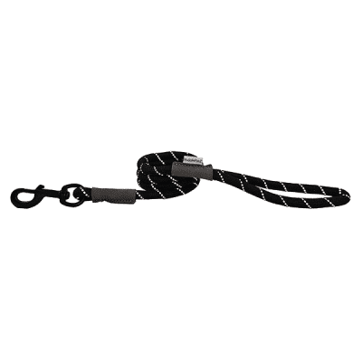 HugglePets Reflective Rope Dog Lead - Black, 107 x 1.2cm
