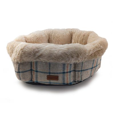 HugglePets Donut Dog Bed - Check & Stone