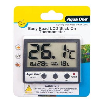Aqua One Easy Read LCD Stick On Glass Thermometer