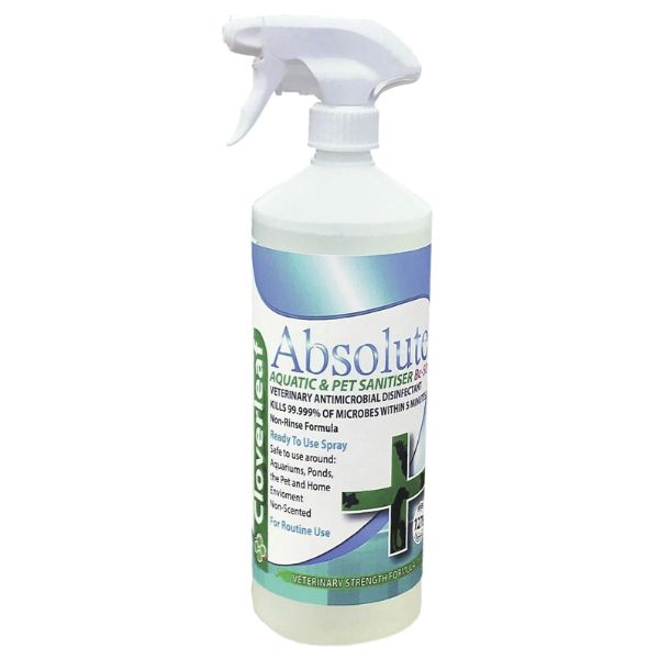 Cloverleaf 1l Absolute Aquatic Pet Sanitiser Spray RTU