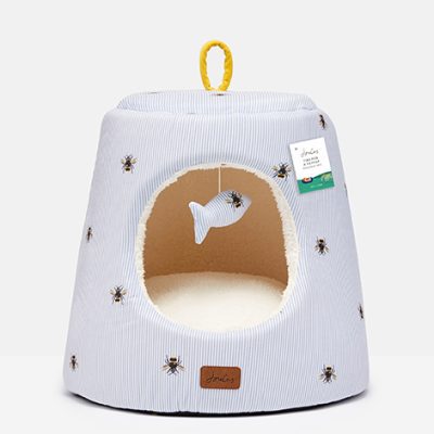 Joules Ticking Bee Print Cat Bed